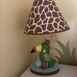 Lambs and Ivy jungle theme nursery lamp